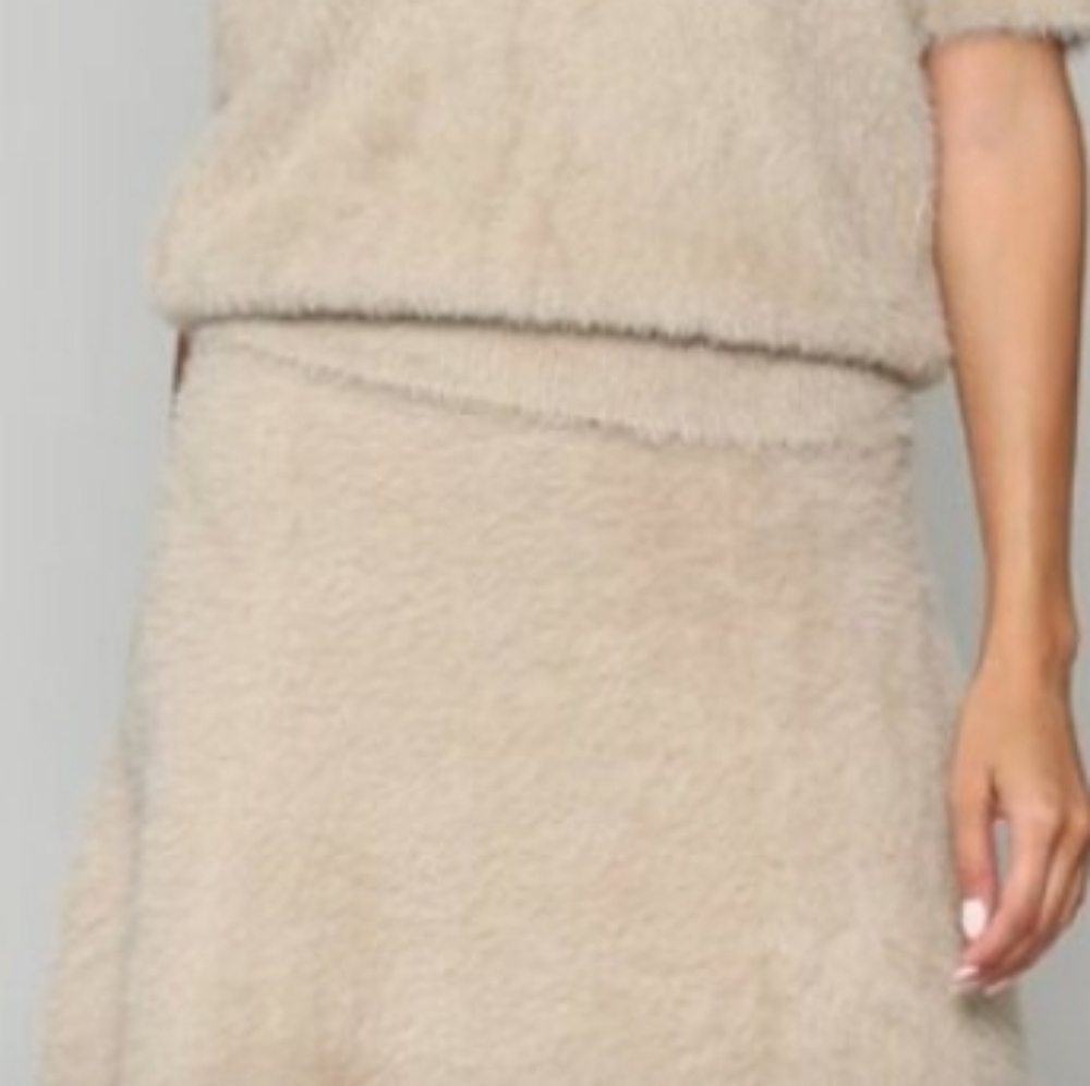 Joh Cashmere - Shannon Tan Sweater Skirt - Cashmere Blend, 32"L